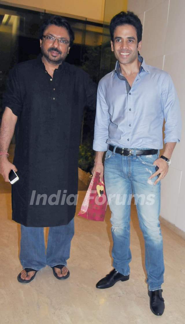 Tusshar Kapoor And Sanjay Leela Bhansali At Farah Khan S