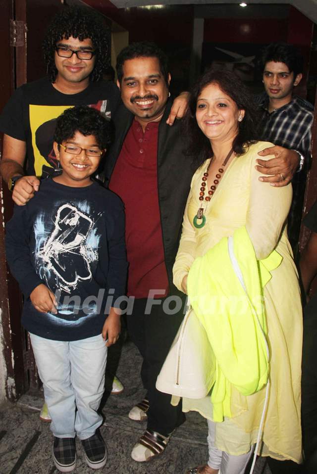 Shankar Mahadevan with family at Don 2 special screening at PVR Media