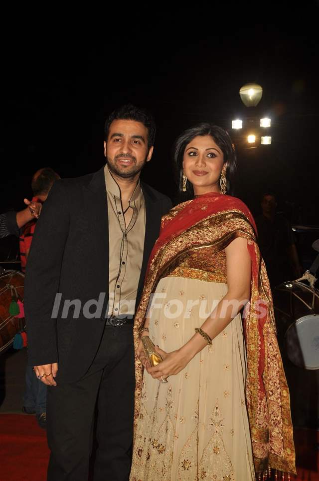 Shilpa Shetty and husband Raj Kundra attending "Lohri Di Raat" festival