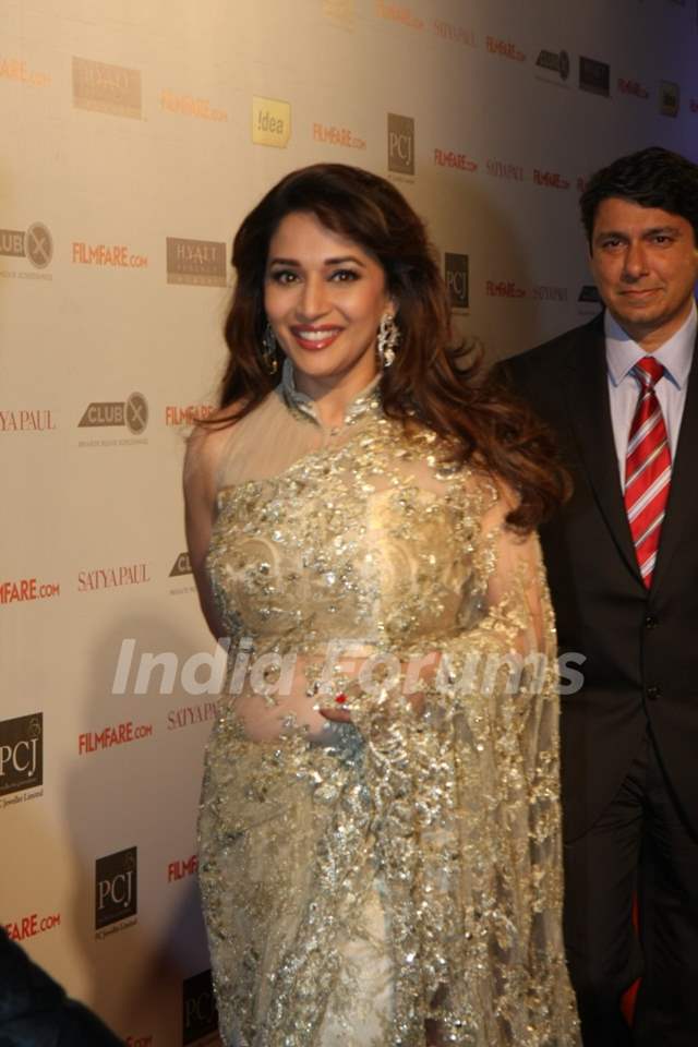 Madhuri Dixit with Hubby at 57th Filmfare Awards 2011 Nominations Party at Hotel Hyatt Regency