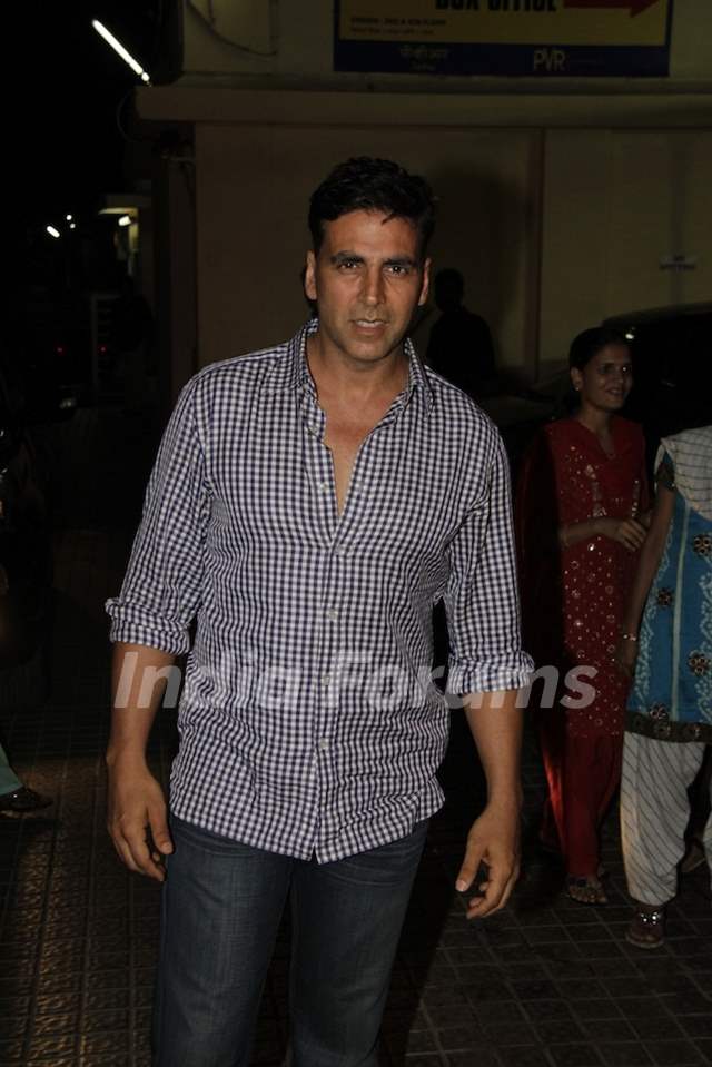 Akshay Kumar at Vicky Donor special screening hosted by John Abraham at PVR