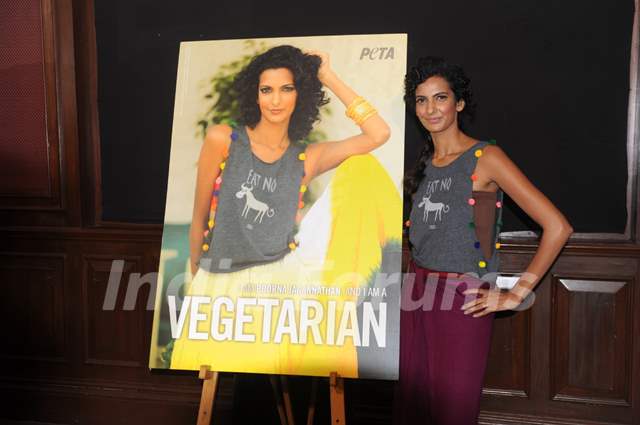 Poorna Jagannathan poses during the Launch of Peta’s Pro-Veg campaign