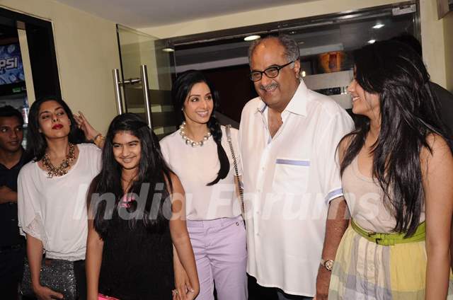 Bollywood Actress Sridevi And Her Family At First Look Launch Of Film English Vinglish At Pvr In Mumbai Media