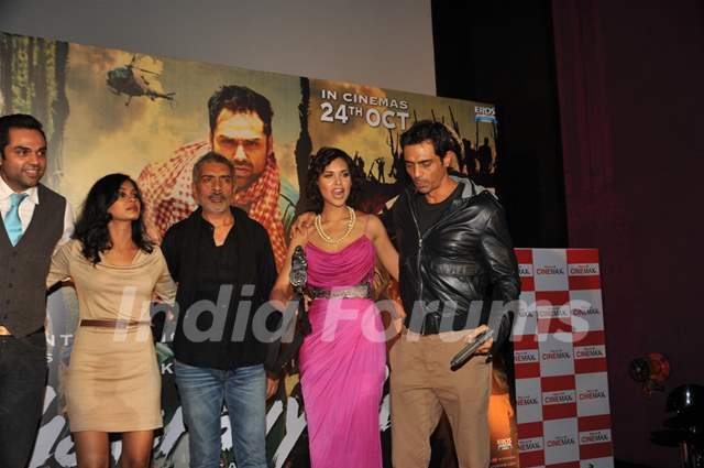 Abhay Deol, Anjali, Prakash Jha, Esha & Arjun Rampal at Unveiling of forthcoming film Chakravyuh