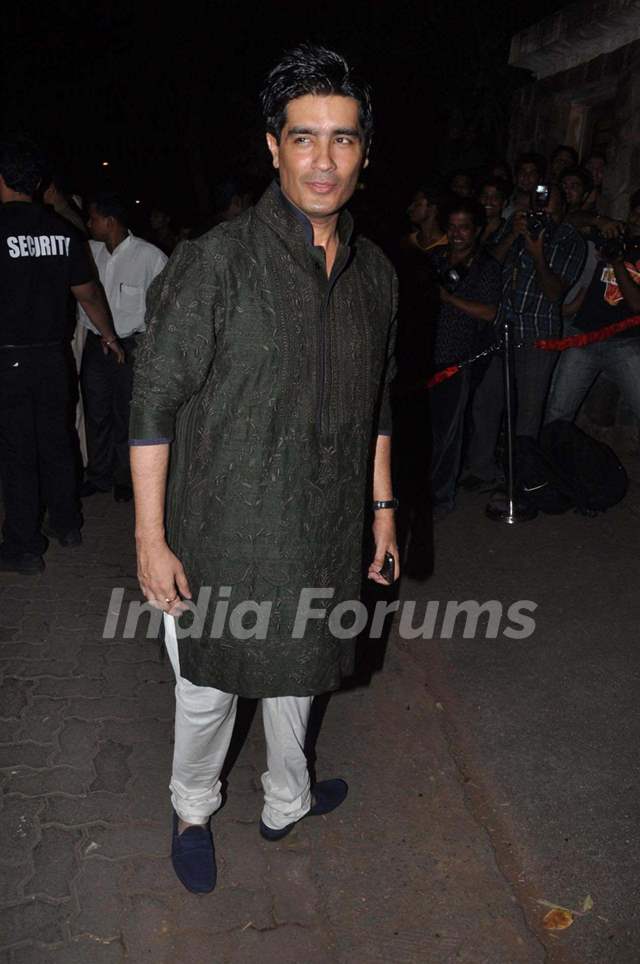 Designer Manish Malhotra at Saif Ali Khan and Kareena Kapoor Sangeet Ceremony at their new house in Bandra, Mumbai.