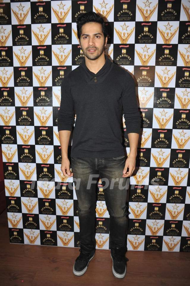 Bollywood actor Varun Dhawan at the announcement of Stardust Awards 2013 press Conference in Magna Lounge, Mumbai.