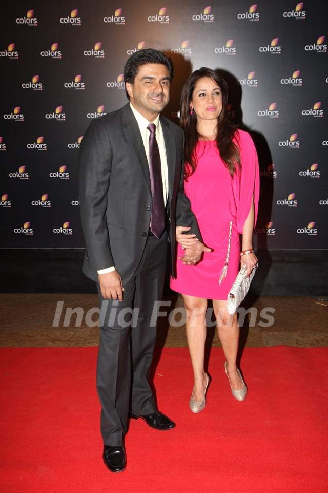 Sameer Soni With Wife Neelam At The 4th Anniversary Party Of Colors