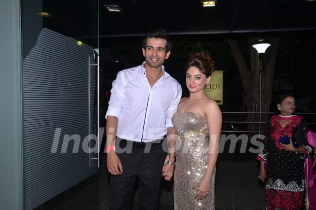 Jay Bhanushali and Mahhi Vij entering Mahhi Vij's Birthday Celebration