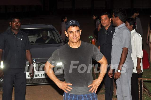 Aamir Khan playing football with his family