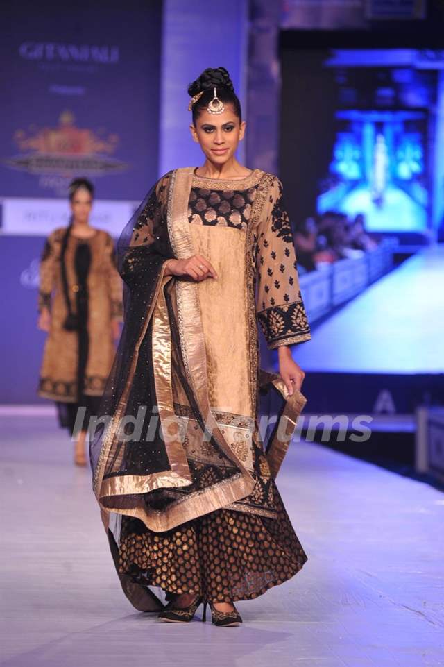 Designer Ritu Kumar during a fashion show at the Rajasthan Fashion Week ...