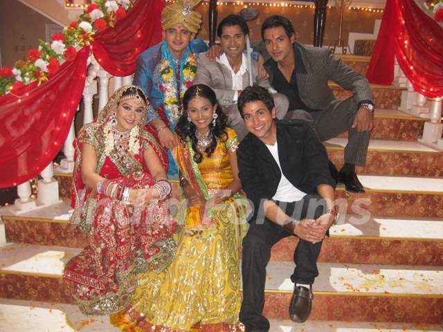 Romit and Shilpa with the three brothers, and Suhani..