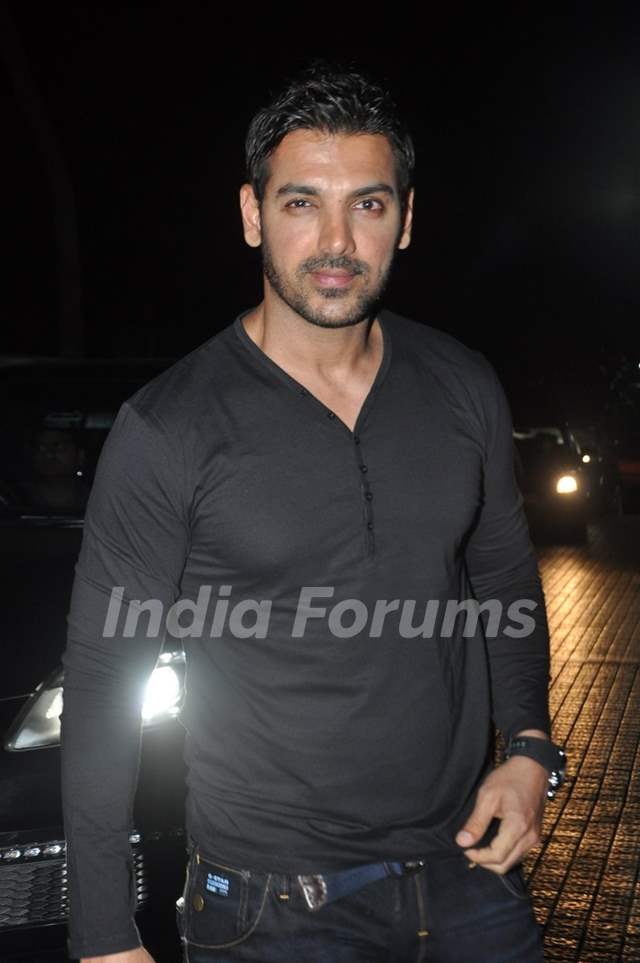 John Abraham was seen at the Screening of Main Tera Hero