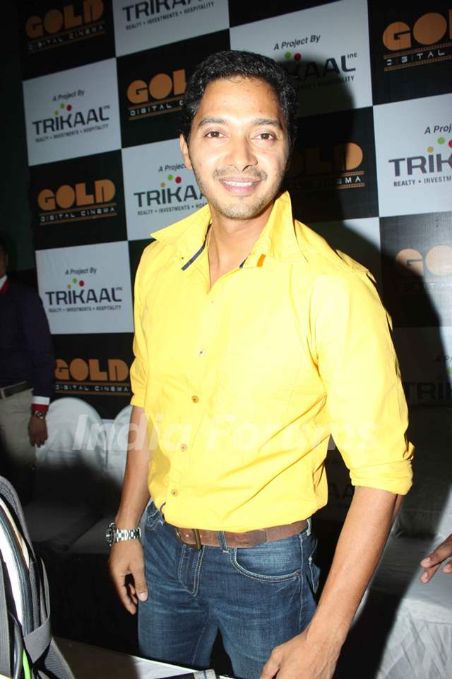 shreyas Talpade poses for the media at the Re-launch of Hindmata Theatre