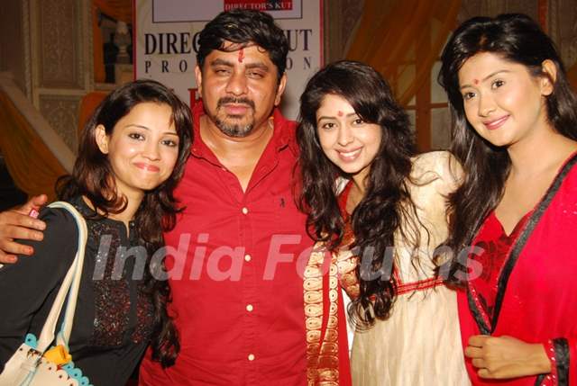 Rajan Shahi' with Adaa Khan, Neha Sargam and Kanchi Singh at the celebration