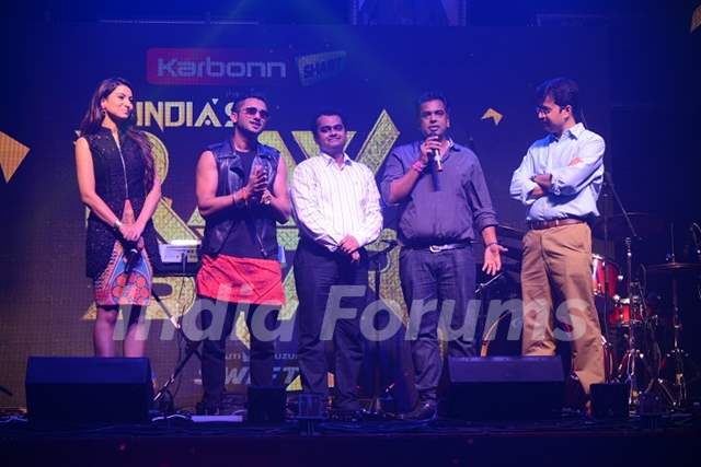 Gauahar Khan, Honey Singh, Ashish Golwankar and Gajendra Singh at the Launch