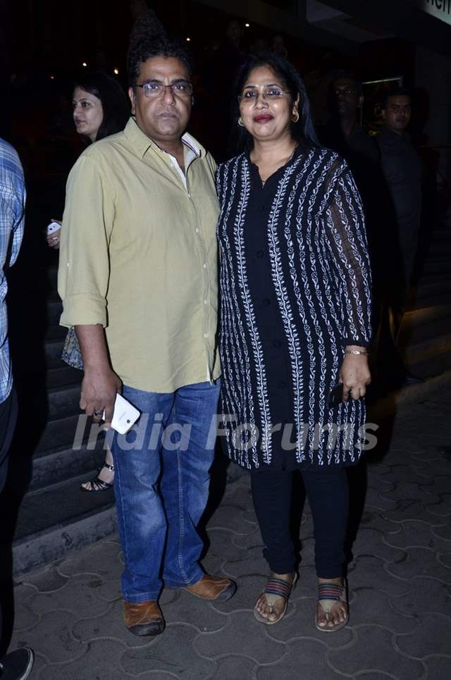 Zakir Hussain was spotted with wife at the Special Screening of Singham Returns