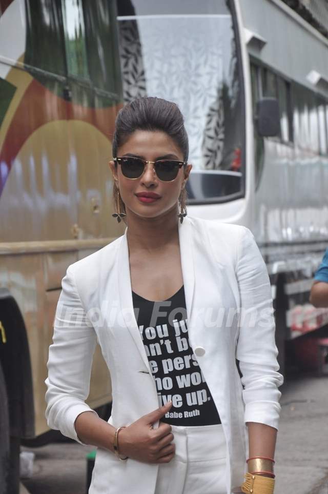 Priyanka Chopra poses for the media at the Promotion of Mary Kom