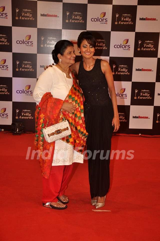 Nigaar Z. Khan with her mother were seen at the Indian Telly Awards