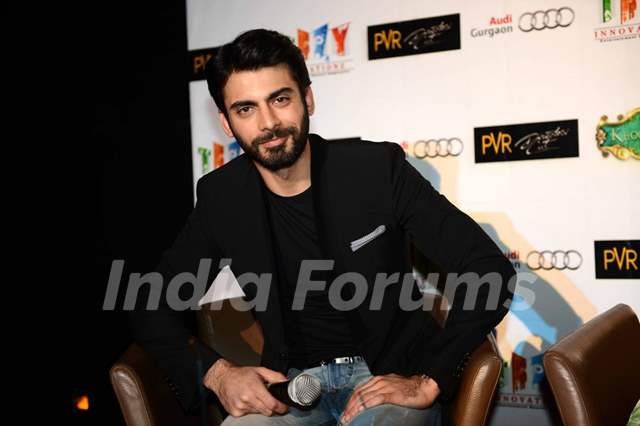 Fawad Khan poses for the media at the Promotions of Khoobsurat