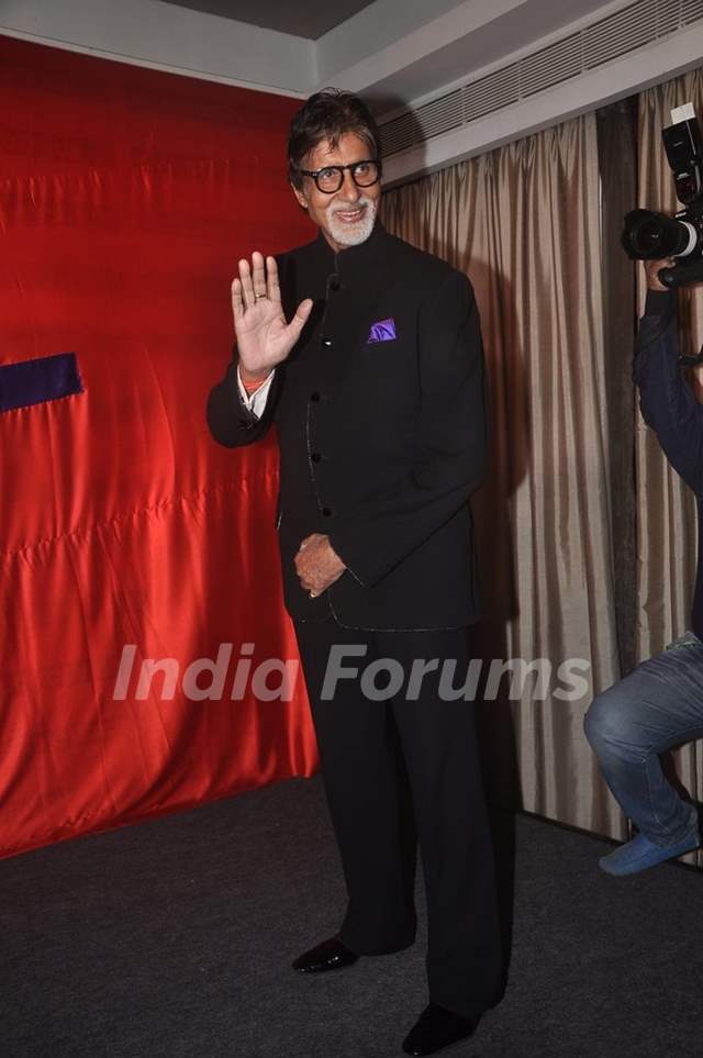 Amitabh Bachchan poses for the media at the Launch of KKR's Box Office Website