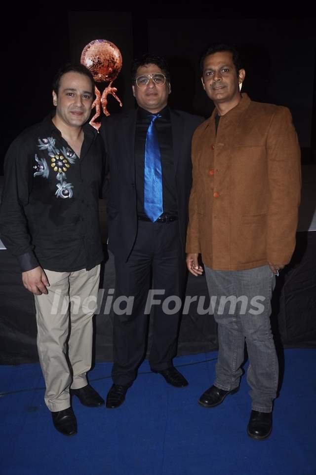 Mihir Mishra, Ayub Khan and Nasir Kazi pose for the media at a Dance Competition