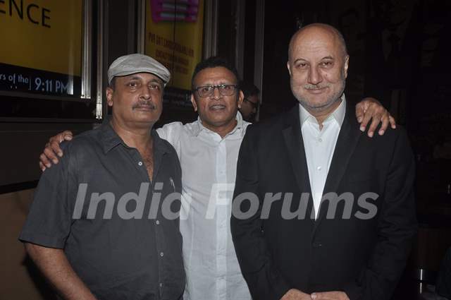 Anupam Kher, Piyush Mishra and Anu Kapoor pose at the Premier of The Shaukeens