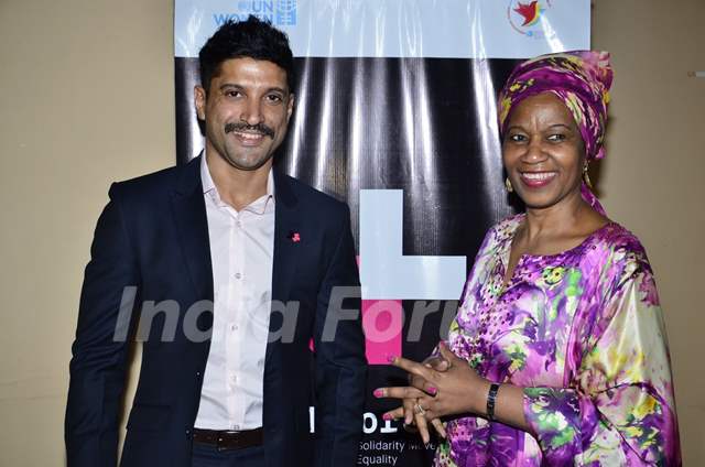 Farhan Akhtar was snapped at UN WOMEN Press Meet