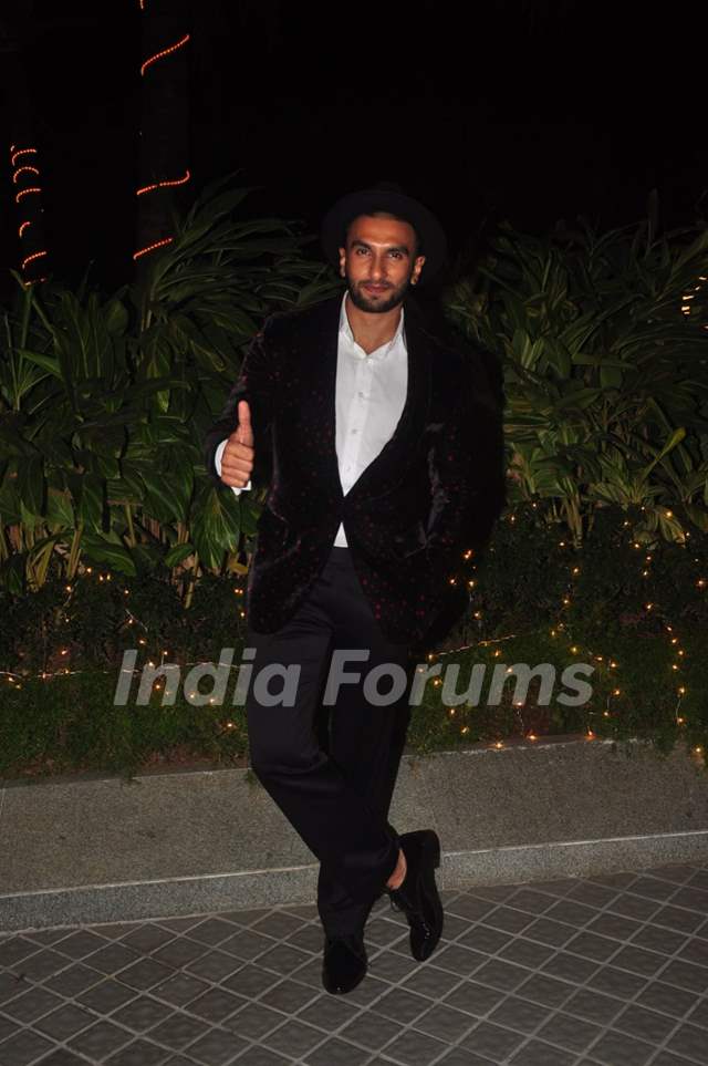 Ranveer Singh poses for the media at Farah Khan's Birthday Bash