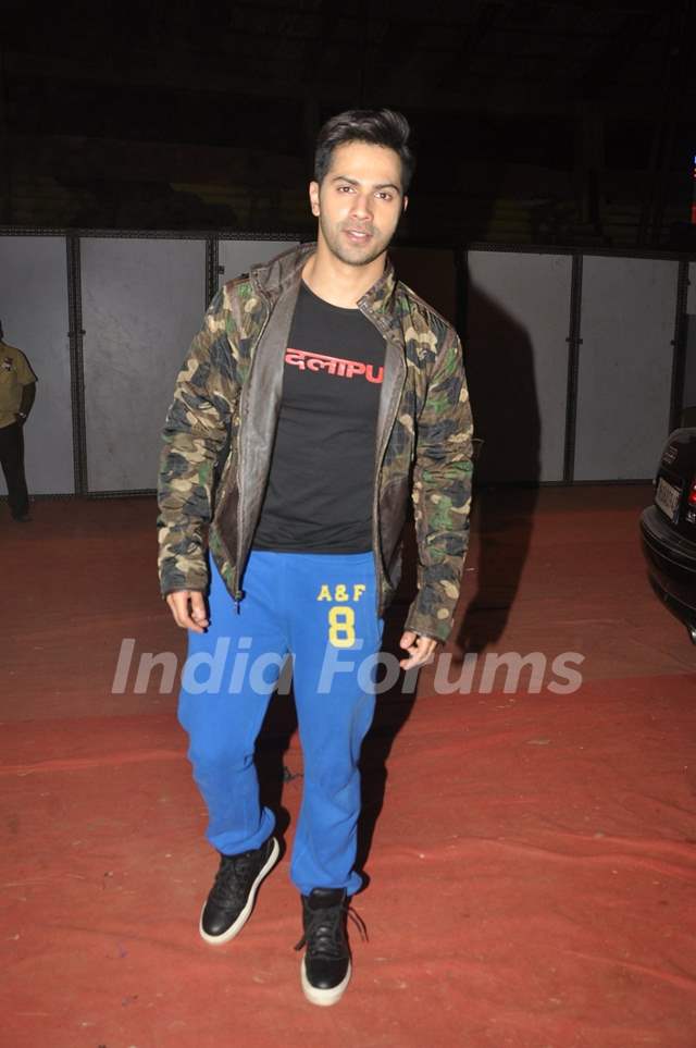 Varun Dhawan poses for the media at Umang Police Show