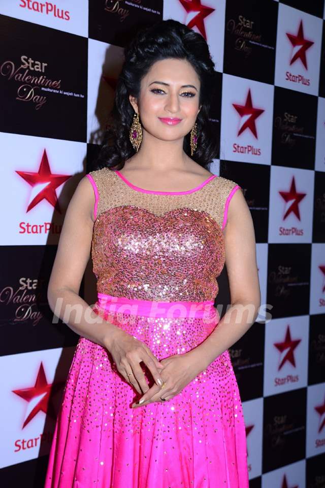 Divyanka Tripathi poses for the media at Valentines Day Event by Star Plus