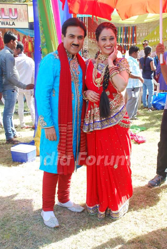 Dilip Joshi and Disha Wakani at Sab TV's Holi Celebration