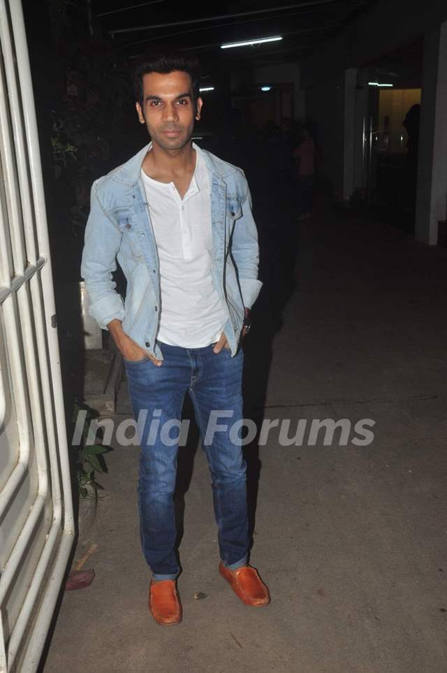 Rajkumar Rao poses for the media at the Screening