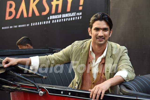 Sushant Singh Rajput smiles for the camera at the Second Trailer Launch of Detective Byomkesh Bakshy