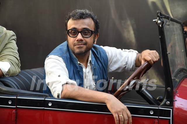 Dibakar Banerjee smiles for the camera at the Second Trailer Launch of Detective Byomkesh Bakshy!