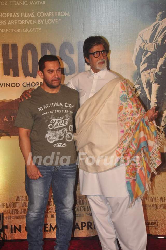 Indian film actor Amitabh Bachchan poses before the screening of his film  