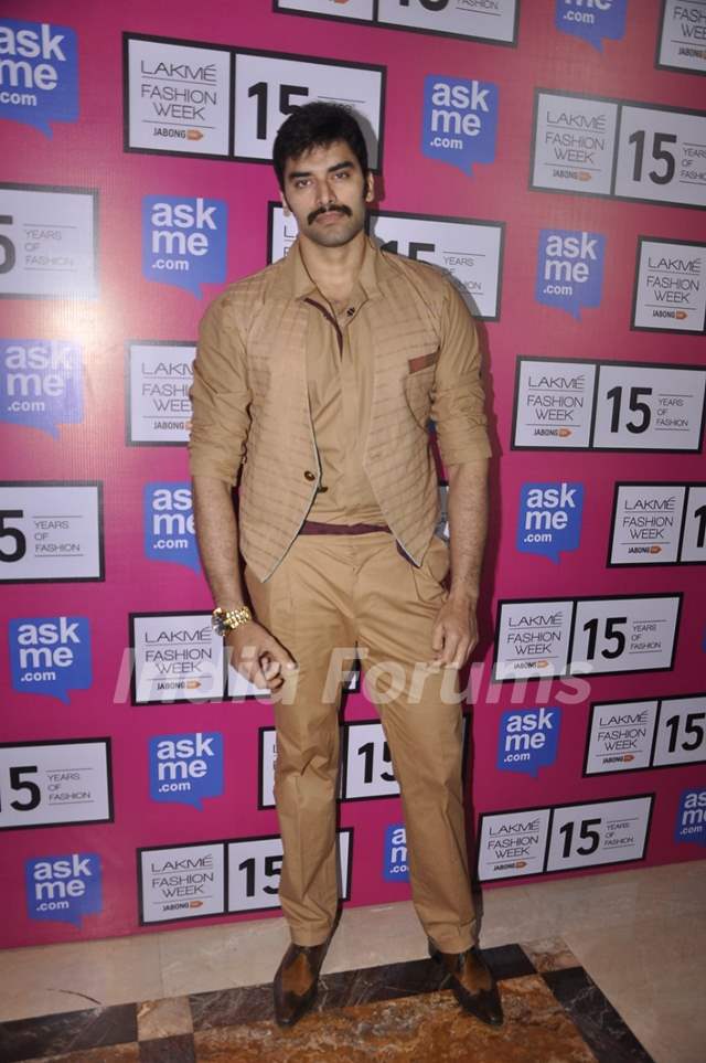 Nikitin Dheer poses for the media at the Grand Finale of Lakme Fashion Week 2015