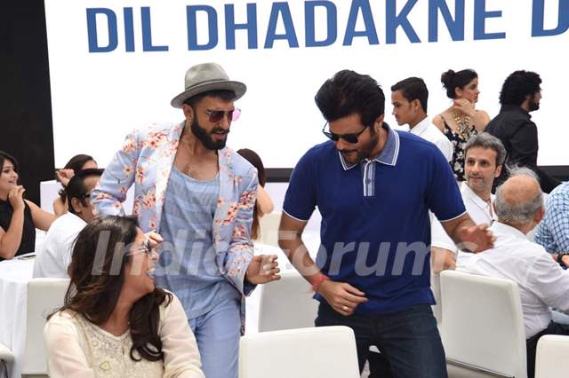 Ranveer Singh and Anil Kapoor shake a leg at the Music Launch of Dil Dhadakne Do