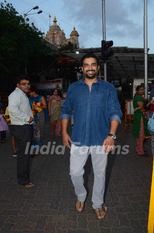 R. Madhavan with his Family at Siddhivinayak