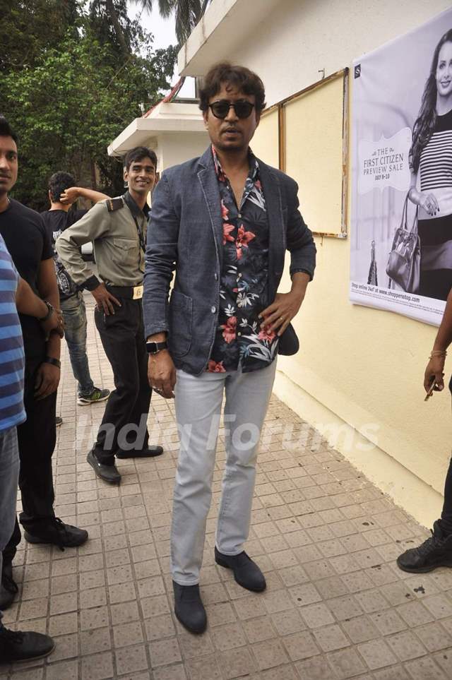 Irrfan Khan poses for the media at the DVD Launch of Piku