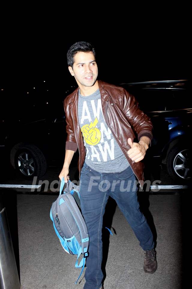 Varun Dhawan was snapped at International Airport while leaving for his shooting