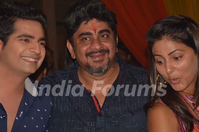 Rajan Shahi with Karan Mehra and Hina Khan at the Yeh ...