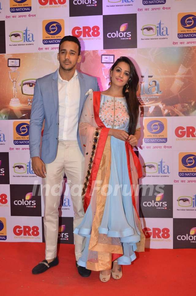 Anita Hassanandani and Her Husband at GR8 ITA Awards Media