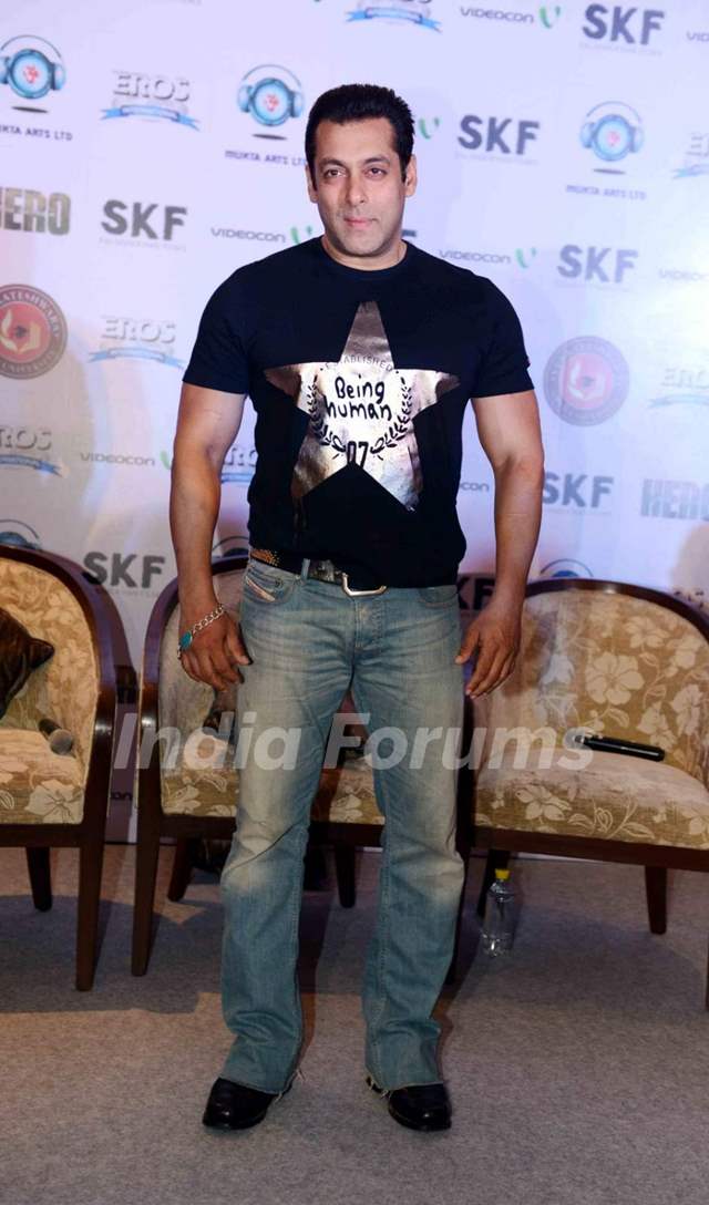 Salman Khan at Press Meet of 'Hero' in Gurgaon