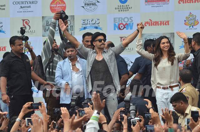 Deepika Padukone And Ranveer Singh At The Song Launch Of Bajirao