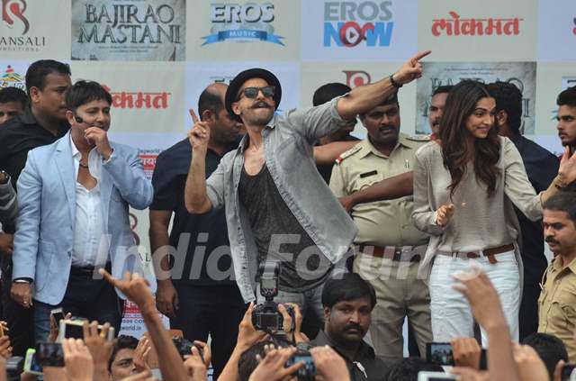 Deepika Padukone And Ranveer Singh At The Song Launch Of Bajirao