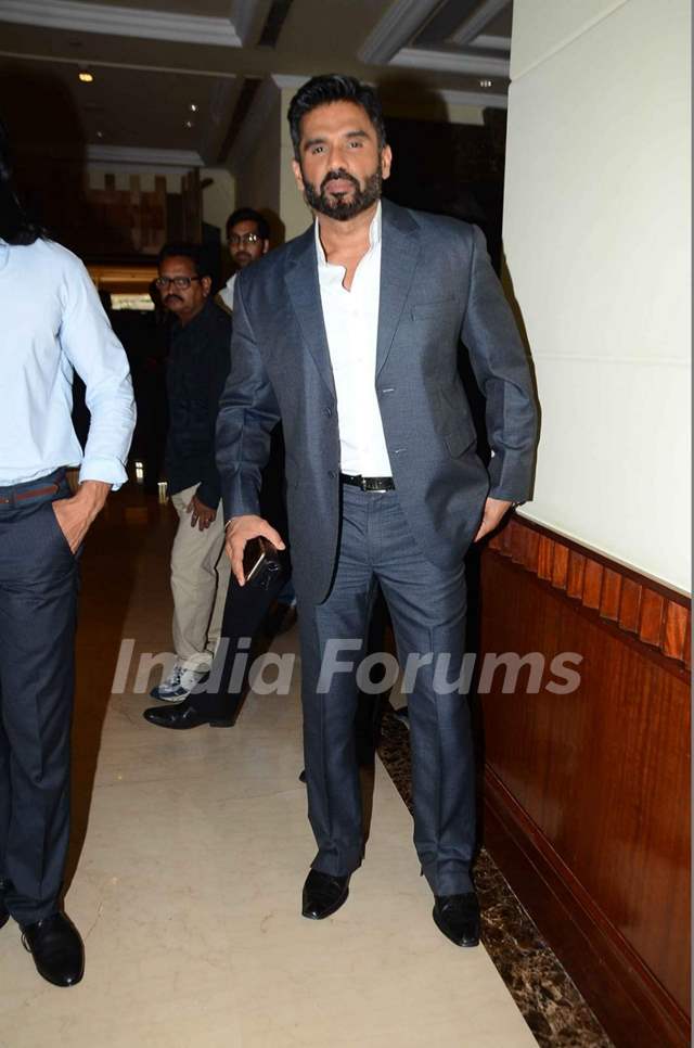 Sunil Shetty poses for the media at the Launch of his Fitness Channel