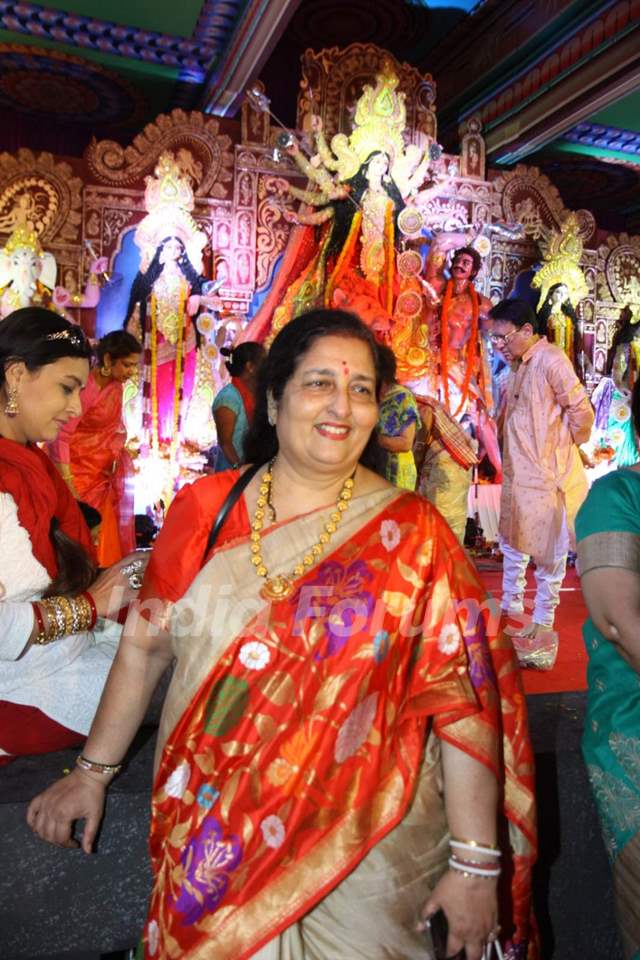 Anuradha Paudwal  at North Bombay Sarbojanin Durga Puja