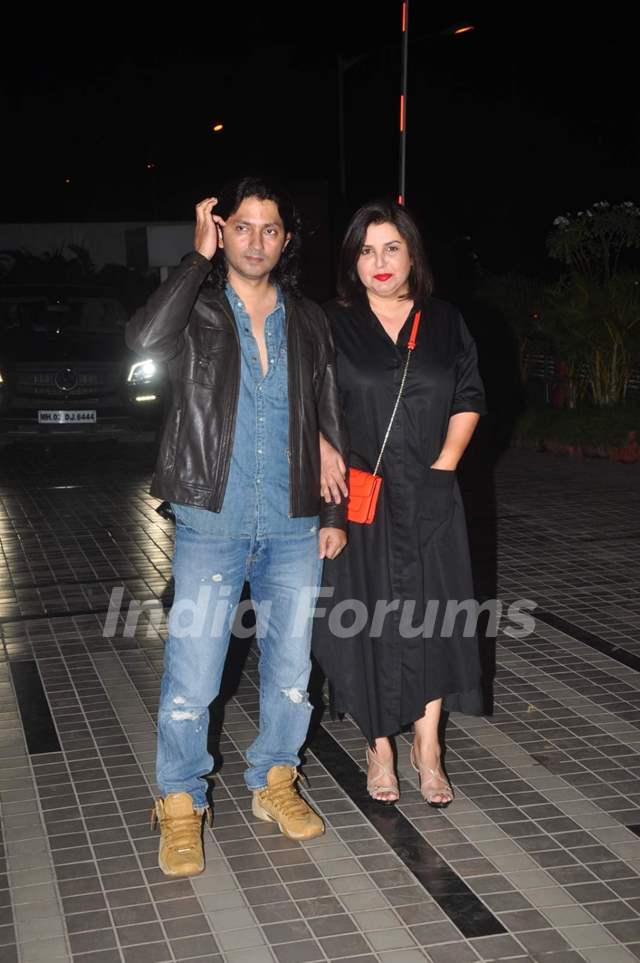 Farah Khan with husband Shirish Kunder at Sajid Khan's Birthday Bash ...