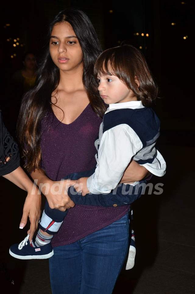Suhana and AbRam Khan Snapped at Airport