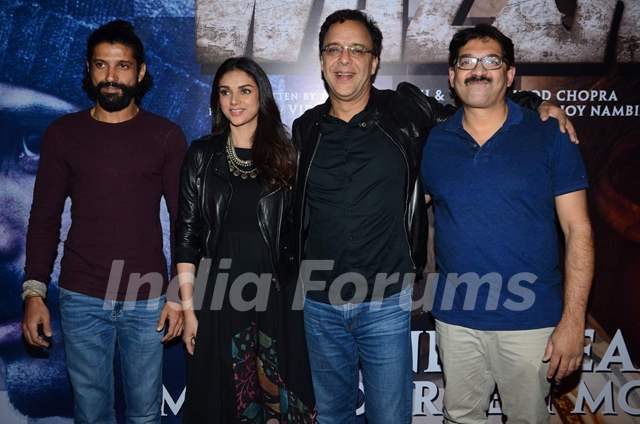 Farhan Akhtar, Aditi Rao Hydari and Vidhu Vinod Chopra at Special Screening of Wazir